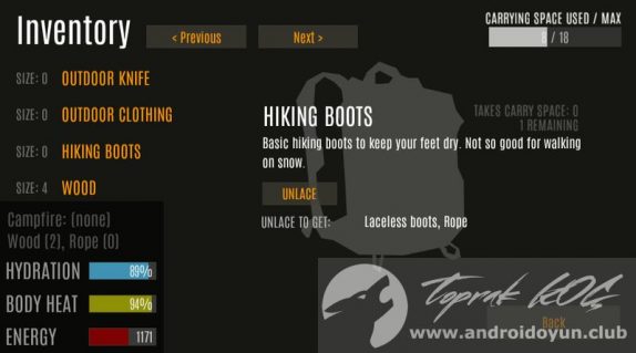 Survive Wilderness Survival v0 319 MOD APK EKİPMAN HİLELİ